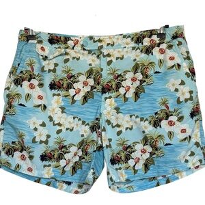 J. Crew Tropical Floral Print Zip Up Swim Trunks Size 36